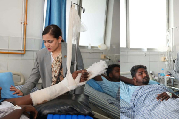 सुनसरी घटना : विराटनगर पुगेर स्वास्थ्यमन्त्री मेहताले भेटिन् घाइते